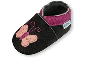 YIHAKIDS Weiche Leder Krabbelschuhe Babyschuhe Lauflernschuhe Kleinkind Lederschuhe Hausschuhe Lernlaufschuhe mit Wildledersohlen für Jungen Mädchen 0-6 Monate 6-12 Monate 12-18 Monate 18-24 Monate
