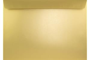 ‎NETUNO Netuno 10 Briefumschläge Perlmutt-Gold DIN C4 22,9 x 32,4 cm 125g Sirio Pearl Aurum große Briefkuverts für DIN A4 Dokumente Fotos Urkunden Zertifikate Verträge Umschläge groß metallisch-glänzend