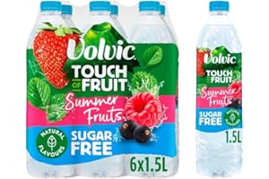NUTRICIALIMITED Sugar Free Volvics Touch of Fruit Flavoured Water 1.5L (6x1.5L, Summer Fruits)