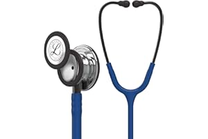 3M Littmann Fonendoscopio para monitorización Classic III, campana de acabado en espejo, tubo azul marino y vástago y auricular color humo, 68,5 cm, 5863