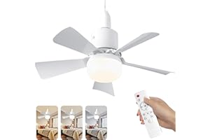 YSINOBEAR Ceiling Fans with Lights and Remote Control,E27 30W Ceiling Lights with Fan RC Timing, 3 Speeds 3 Colors (3000-6500K) LED Ceiling Light,,Timing, Modern Fan Lamp for Bedroom Living Room (White)