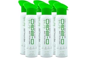 O2GO Oxygen Can with Face Cup 95% Pure Oxygen (108L (litres) Pack of 6) with Inhaler Cap Made in The UK Lightweight and Easy to Pack in Your Bag