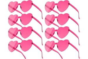 Yomaido Heart Shaped Party Glasses 10 Packs,Love Heart | Retro Round Rave Funcky Sunglasses, Multipack Eyewear for Party Festival Accessories for Adults & Kids
