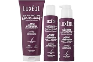 LUXÉOL LUXEOL - Protocole Epaississant - +35% D'Epaisseur Dès la 1ère Utilisation* - Efficacité Prouvée - Shampoing + Conditionneur + Sérum - Fabriqué en France - Pour Cheveux Fins - 200ml, 150ml, 100ml