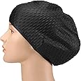 Sagreeny Adults Swim Cap Silicone Men Women Swimming Cap For Long Hair Short Hair，Comfortable Keep Hairstyle Unchanged (Black)