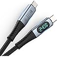 KASTWAVE USB 4 Cable with LED Display, 3.3ft USB C 240W Fast Charging Cable with 8K@60Hz 40Gbps Data Transfer USB C Cable Compatible with iPhone15,MacBook,Thunderbolt 3,iPad,Monitor,Hub