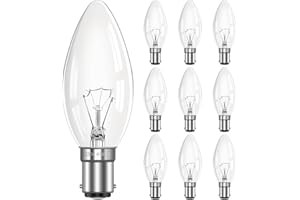 Morotty B15 Candle Bulbs Dimmable Warm White 2700K, 360LM, AC 230V, B15 SBC C35 Candle Bulbs Small Bayonet Cap, Light Bulb for Chandelier, Wall Lights, Ceiling Lights, 10 Pack