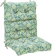 AmazonBasics Tufted Outdoor High Back Patio Chair Cushion- Blue Flower
