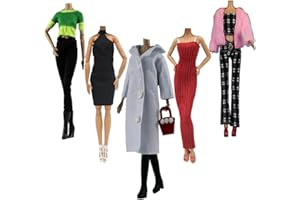 LANCE HOME Ropa y Accesorios para Muñecas, 5 Conjuntos Moda Abrigo de otoño Vestidos Pantalones Zapatos Sombrero Rompevientos para 29cm Muñecas Accesorios Bebé Regalos (D)