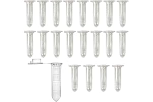 HUAZIZ 150 Stück Mikro Zentrifugenröhrchen, Reaktionsgefäße 2ml Transparent, Kunststoff Zentrifuge Reagenzgläser Reaktionsgefäß Probe Lagerung Vial mit Snap Cap, Runder Boden