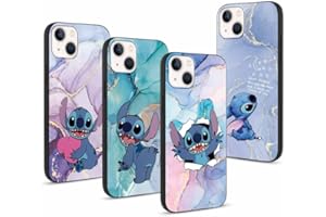 nurkorki [4 pezzi] Cover Stitch per Apple iPhone 13 iPhone 14 6,1", Custodia Cartoon Anime Marmo Pattern Disegni Protettivo Case ,Antiurto Sottile Morbida Silicone TPU (per iPhone 13 iPhone 14)
