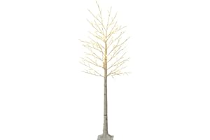 HOMCOM Árbol de Cerezo con 180 Luces LED IP44 Blanco Cálido Lámpara Decorativa de Flor de Cerezo con Luz Ajustable en 3 Modos para Salón Fiestas Interiores 21,5x21,5x180 cm Blanco