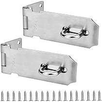 FUNSUEI Vorhängeschloss Haspe 6-tlg. - Edelstahl Riegel 105mm Für Tür & Schrank