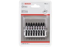 BOSCH ACCESSORIES Bosch Professional 8 pièces Pack d'Embouts de Vissage Cruciformes (Impact Control, 8 x PZ2 Bits, Longueur 50mm, Pick and Click, Accessoires de visseuse à percussion)