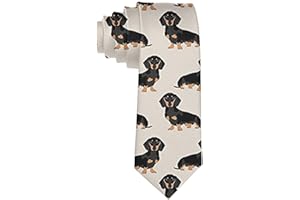COLORFULSKY Herren-Hunde-Krawatte, Polyester, Seide, weich, Business-Krawatte, Dackel Hund, Einheitsgröße