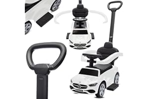 sun baby Ride On Car Mercedes C-Class Licensed Push Car with sound effects and under-seat storage for 1 year old (White)