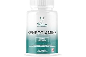 VINCO SUPPLEMENTS Vinco Benfotiamine 300mg - Vitamin B1 Thiamine High Strength for Heart & Kidney Support, 120 Vegan Capsules, Enhanced Cognitive Function, Energy & Antioxidants, Gluten & Allergen-Free - Made in UK