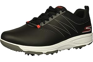 Skechers Homme Torque Chaussures de Golf imperméables, Noir/Rouge, 43.5 EU