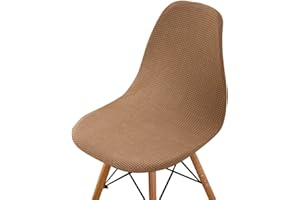 Highdi Fundas para Sillas de Comedor Escandinavo, 1/2/4/6 Piezas Funda Pana Jacquard para Sillas Estilo Nórdico Cubierta Protectora de Sillas Sin Brazos para Cocina Oficina (Camello,1 Pieza)
