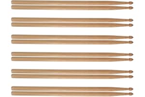 HOMIRTY 6 Paia Bacchette per Batteria, Bacchette per Batteria Classiche in Legno D'acero, Set di bacchette per batteria con punta ovale in legno, per adulti, bambini e principianti (5A)