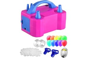 Omesiry Pompe à Ballon Électrique,Gonfleur Ballon Electrique Pompe à Ballon Haute Puissance 600W,Deux Modes,Deux Buses,Peut être Utilisé pour la Fête,Décoration pour Gonfler des Ballons Rapidement