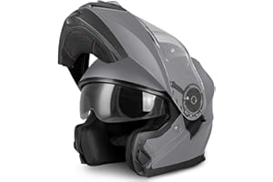 VINZ Busan Casco Modular con Visera Solar | Casco Moto & Scooter & Ciclomotor | ECE 22.06 Homologado | En Tamaño XS - XXL | para Hombre y Mujer