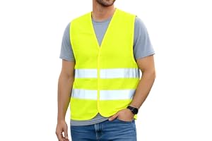 First Aid Only Chaleco Reflectante Amarillo | Chaleco de Seguridad para Coche y Bici según EN ISO 20471:2013 | Alta Visibilidad para Adultos, Talla Única, Certificado, Lavable | P-91911 00