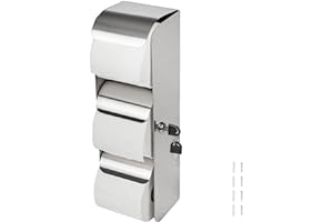 Desyeryamimi Commercial Toilet Paper Holder Toilet Tissue Dispenser with Lock- 3 Roll Stainless Steel Toilet Paper Dispenser Wall Mount- Double Roll Toilet Tissue Holder for Bathroom/Restroom