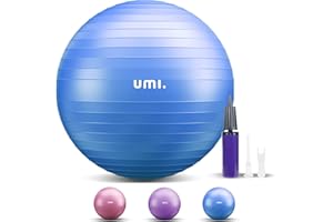 AMAZON BRAND - UMI UMI Pelota de Ejercicio Gym Ball para Fitness, Yoga, Pilates, Embarazo y Sentarse, Talla M L XL (48-75cm)