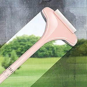 Cleaning Wiper Brush 2 in 1 Window Mesh Screen Cleaner Brush Window Cleaner Tool with Wet and Dry Dual-Use for Car Window, Mirror, Glass, Floor, Stove, Cleaning Cloth, Sofa, Table (Multi Color)