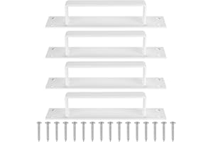 Qeapug Confezione da 4 maniglie per porte bianco, maniglie per porte scorrevoli della stalla dell'armadio,200 x 40 mm