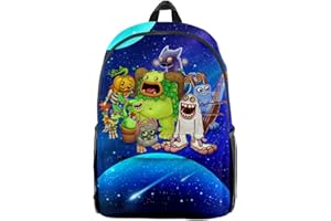 Jilijia My Singing Monsters Schoolbag Anime Game 3D Manga Graffiti Printing Cartoon Student Bookbag Backpack Daypack Gift for Students Teens