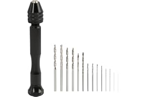 Handborrset med 14 stycken Twist Drill borrar, precisionsborr från 0,5 – 3,0 mm för modelltillverkning, träarbete och olika gör-det-själv-projekt – robust aluminiumlegering och höghastighetsstål