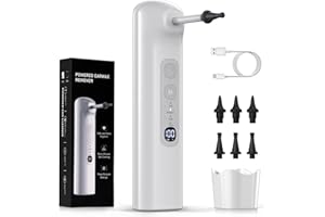 HOTOIQ Ear Wax Remover, Ear Cleaner for Adults, Electric Ear Cleaner Human, Ear Rinse for Home Use, Rechargeable Ear Shower for Adults Children (White)