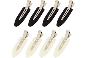 AMZGIRL Lot de 8 pinces à cheveux sans pli, pinces à cheveux sans pli pour coiffure, frange, vagues de doigts, application de maquillage, épingles à cheveux pour salon de coiffure