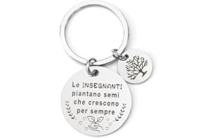 BOMEON Portachiavi Maestra,Regalo Maestra Fine Anno,Grazie Maestra Regali,Portachiavi Maestra Scuola,Regalo Maestra,Regalo Maestra Asilo,Regalo Per Insegnante,Regalo Maestra Fine Anno Personalizzato