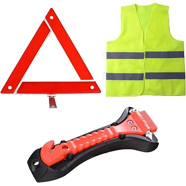 Kit Emergenza Auto Con Triangolo Omologato E Giubbotto Catarifrangente - Salva Spazio E Sicuro