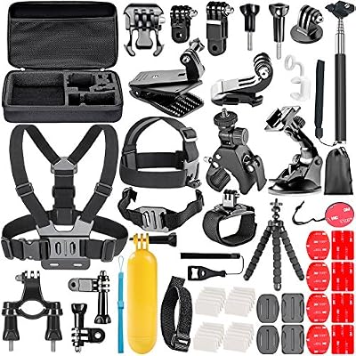 Neewer 58-en-1 Action Caméra Kit d'Accessoires pour GoPro Hero 4/5 Session, Hero 1/2/3/3 +/4/5, SJ4000/5000, Nikon et Sony Sport DV Natation Aviron Escalade Vélo Camping et Autres