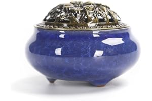 HOLZSAMMLUNG Holz sammlung Quemador de Incienso de Cerámica Tradicional, Quemador de Aceites Esenciales Vela, Decoración de Habitación de Ambientador Difusor de Aire Soporte para Hogar, Oficina, Bebé, Dormitorio#1