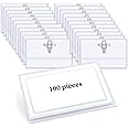 Pack of 100 Name Badges with Clip and Pin, Clear Name Badge Holders Plastic ID Name Badge