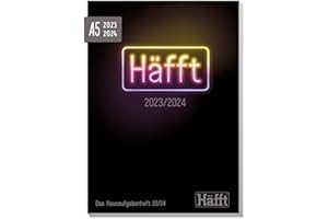 ‎HÄFFT Häfft Original - Das Hausaufgabenheft 2023/2024 A5 [Neon Black] ultimativer Schülerkalender, Schülerplaner | nachhaltig & klimaneutral