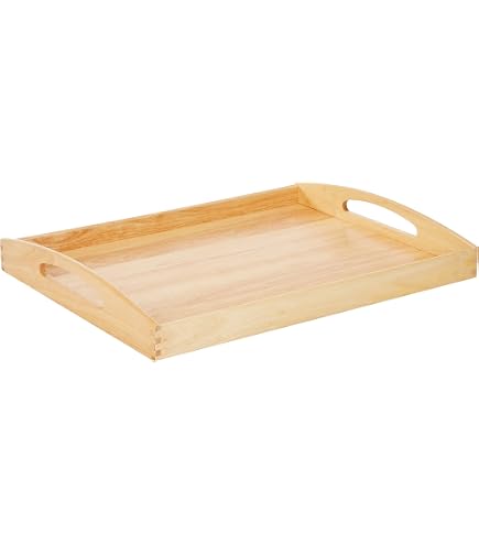 Plateau De Service En Bambou Point-Virgule - Grand Plateau Repas Décoratif 35x24x1.9cm, FSC