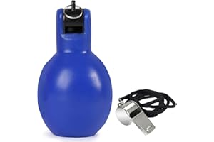 Dingfeiyu 1Pcs Silbato de Mano(12 x 6.5 cm), 1Pcs silbatos Deportivos de Acero Inoxidable con cordón, Silbato higiénico para Supervivencia Emergencia, Deportes Futbol, Árbitros