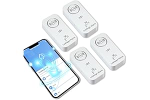 TOWODE Rilevatore di perdite d'acqua WiFi (WiFi 2.4G), allarme sensore d'acqua da 90 dB e avviso tramite app, allarme rilevatore di perdite wireless, per tubi, cucine, bagni, cantine (4 pezzi)