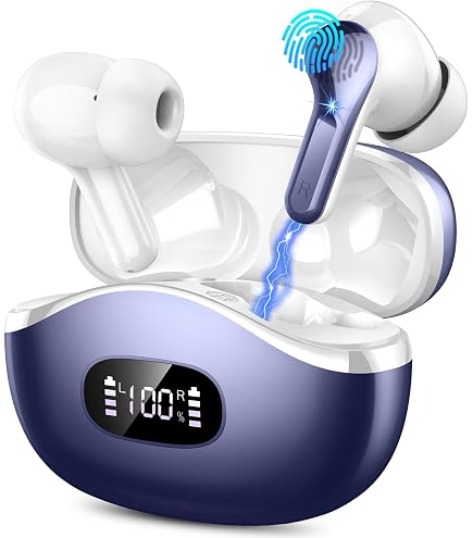 AsiceSound Écouteurs Bluetooth sans Fil 5.3, 72 Heures, 4 ENC Appel Réduction Antibruit Mic, Basses Profondes, Ajustement Confortable, IPX8 en destockage et reconditionné chez AsiceSound Écouteurs Bluetooth sans Fil 5.3, 72 Heures, 4 ENC Appel Réduction Antibruit Mic, Basses Profondes, Ajustement Confortable, IPX8 en destockage et reconditionné chez