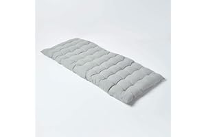 ‎HOMESCAPES Homescapes Bankauflage 2-Sitzer grau – Sitzkissen Bank Outdoor/Indoor, Oeko-TEX-Zertifiziert, Sitzauflage waschbar für Gartenbank & Sitzbank, 108x42 cm