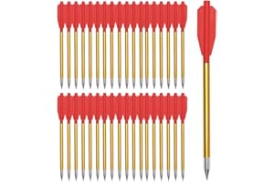 ELONG OUTDOOR Aluminium Crossbow Bolts Arrows 6.3" Steel Tips for 50-80lbs Pistol Mini Crossbow Archery Target Shooting Hunting
