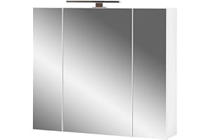 ‎GERMANIA DIE MÖBELMACHER Germania Spiegelschrank 2754-84 GW-Mauresa in Weiß, mit LED-Beleuchtung, 76 x 71 x 23 cm (B/H/T)