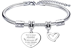 LKJHGF Pulsera Mamá Regalo del día de la madre, Regalo Mamá Madre, Regalo de Cumpleaños para mamá Pulsera Inspiradora para Mujer Pulsera Mujer Personalizada El regalo de mamá Original