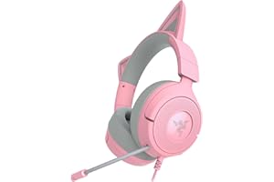 Razer Kraken Kitty V3 X - Kabelgebundenes Kitty-Headset für Gaming - Kultige Kitty-Ohren - 270g leicht - HyperClear Kardioid Mikrofon - TriForce 40mm Treiber - 3,5mm Klinkenstecker | Quartz